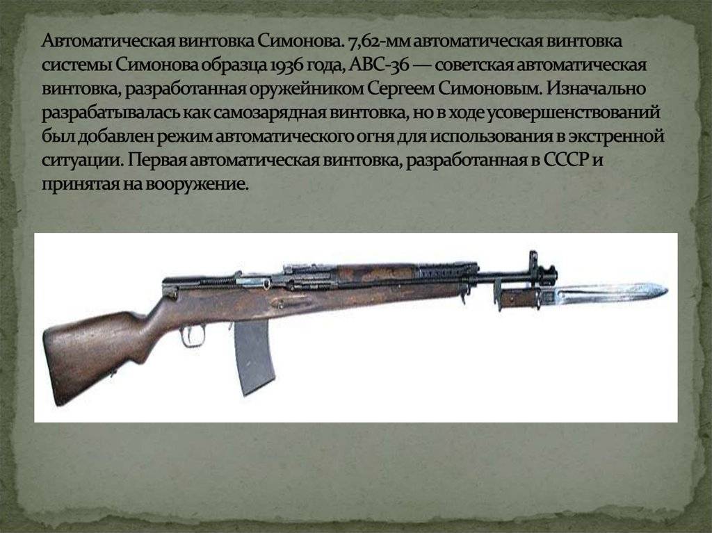 Авс-36: первая советская автоматическая винтовка.
