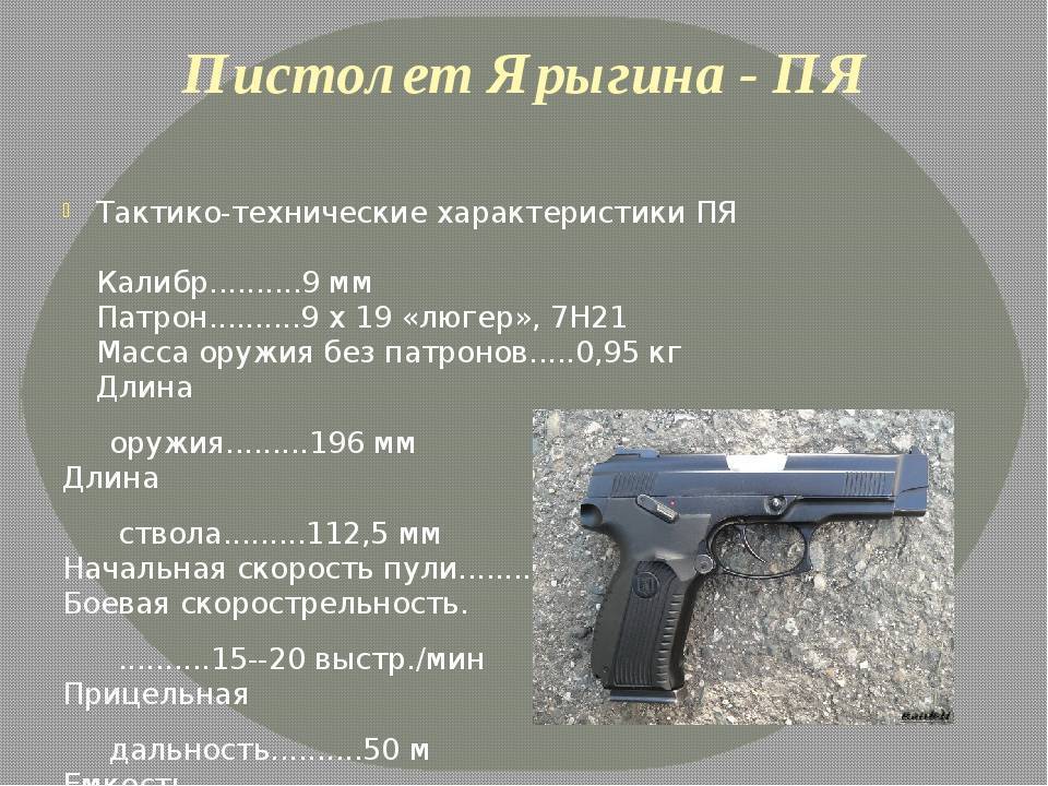 Пистолет пя-сх охолощенное оружие — характеристики, фото, ттх
