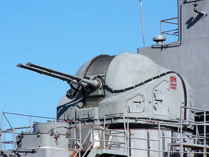 Советская спаренная зенитная корабельная артустановка - 57-мм зенитное орудие зиф-31